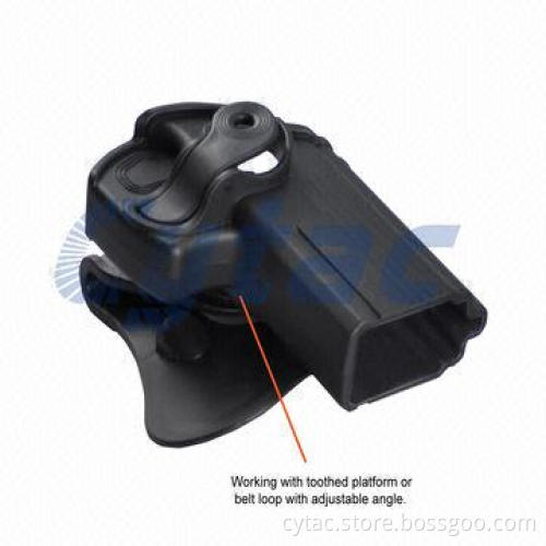 Pistol holster for Taurus 24/7, made of polymer, designed with release button, soft silicone paddle